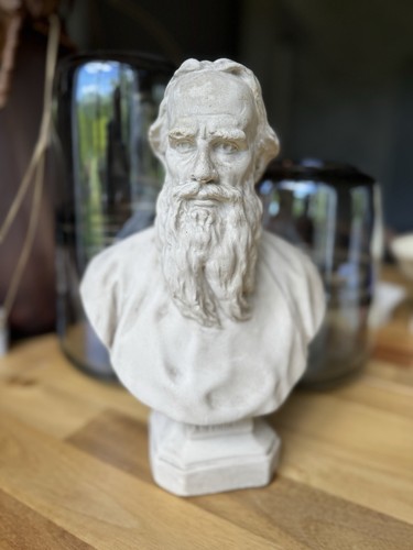Leo Tolstoi große Vintage Gips Figur / Büste