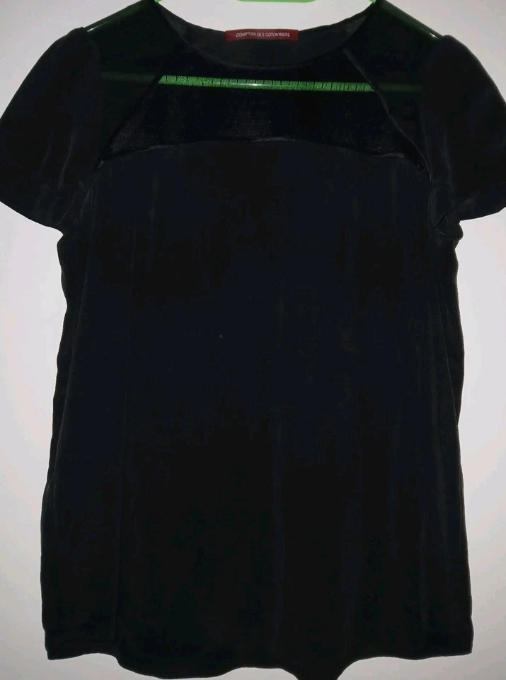 TOP COMPTOIR DES COTONNIERS taille 38 noir en soie  - Photo 2/4
