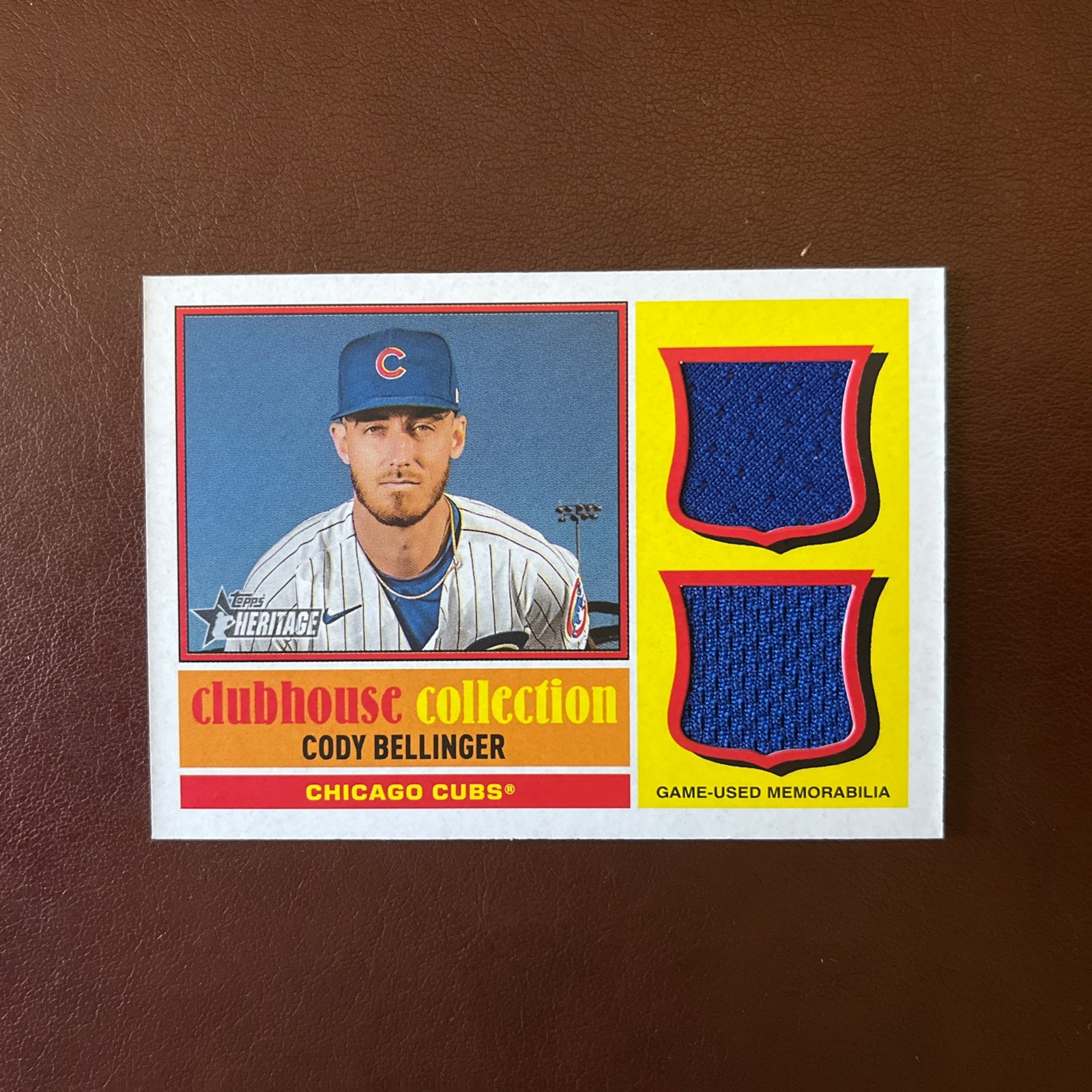2025 Topps Heritage Cody Bellinger Clubhouse Collection Dual Relic CCSDR-CB