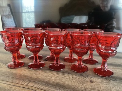 Fostoria HFM Argus Ruby Red Water/Wine Goblets 10 Available, 6.5  inch