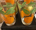 Vintage Anchor Hocking Orange Juice Glasses  3 1/2 inches