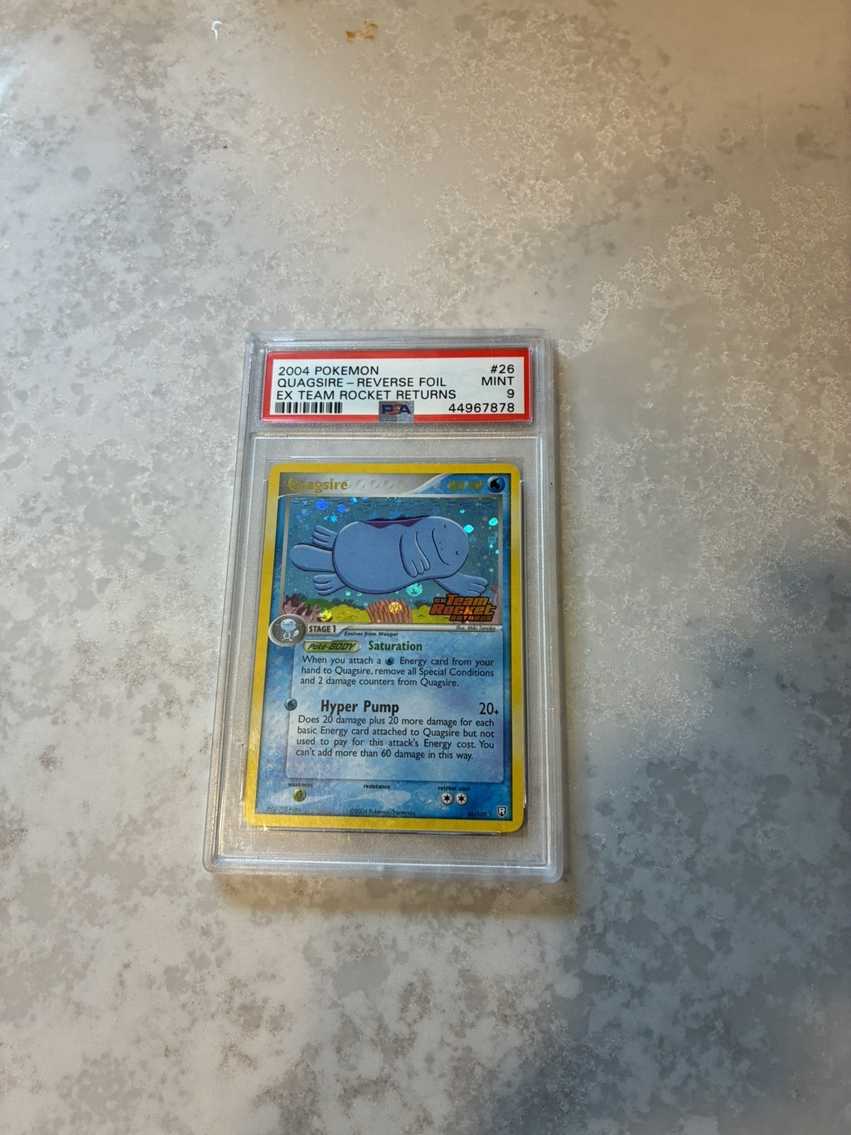 2004 POKEMON EX TEAM ROCKET RETURNS QUAGSIRE #26 REVERSE PSA 9 MINT