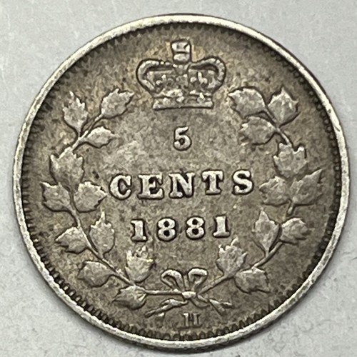 1881-H Canada 5 Cents Silver Coin. Absolute Gem Original Coin.  Free Shipping !! - Picture 1 of 6