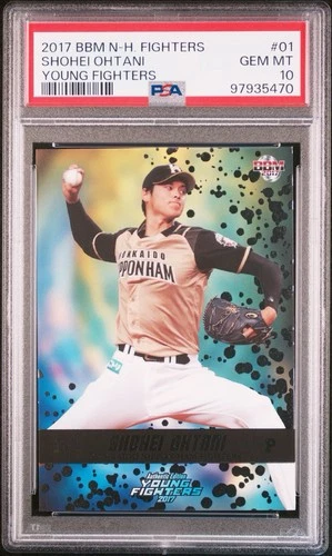 2017 BBM N-H. FIGHTERS SHOHEI OHTANI YOUNG FIGHTERS #01 PSA 10