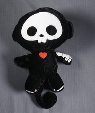 Skelanimals Marcy Monkey Plush Skeleton Red Heart Black Fiesta Collectible Goth