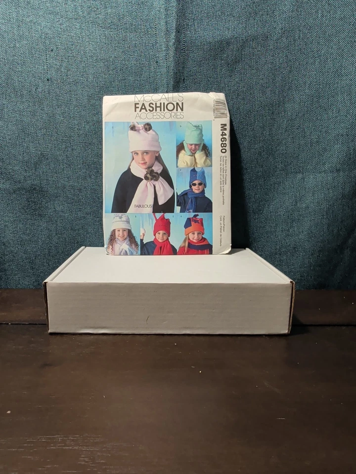 McCall's M4680 Fleece Accessories Pattern(2004) Poncho Hat Scarf Bag Mittens - Image 2 of 4