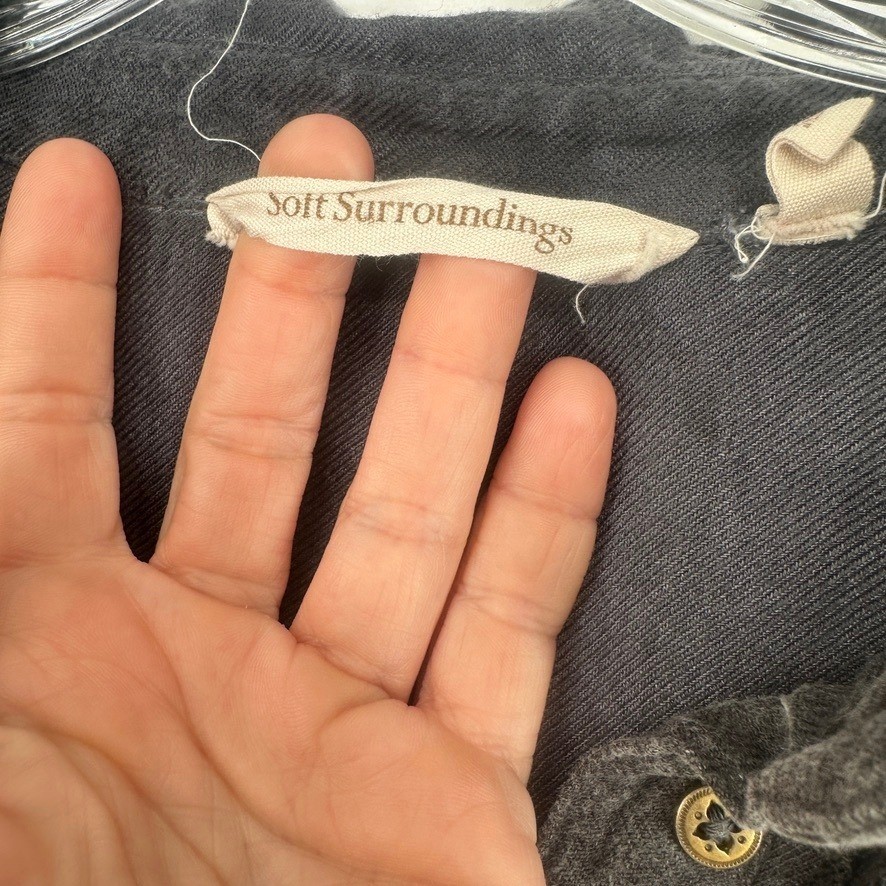 Soft Surroundings Gray Button Down Tunic Dress Si… - image 4