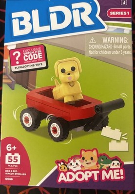 BLDR Adopt Me! Dog & Red Wagon Stroller Building Set #0066, New In Package