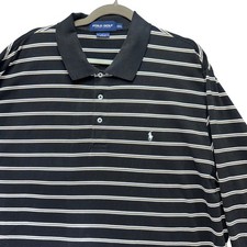 Polo Golf Ralph Lauren Polo Mens XXL Black Striped Pima Cotton Preppy Luxury