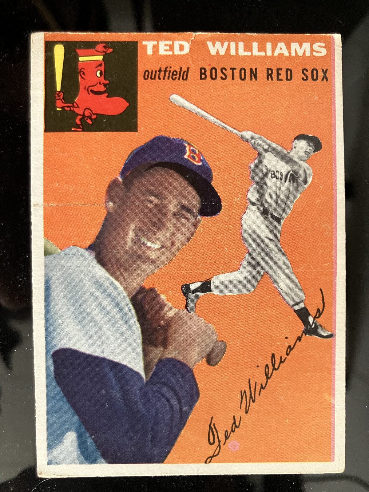 1954 TOPPS #1 TED WILLIAMS Red Sox VG Condition, AI Graded PSA 4