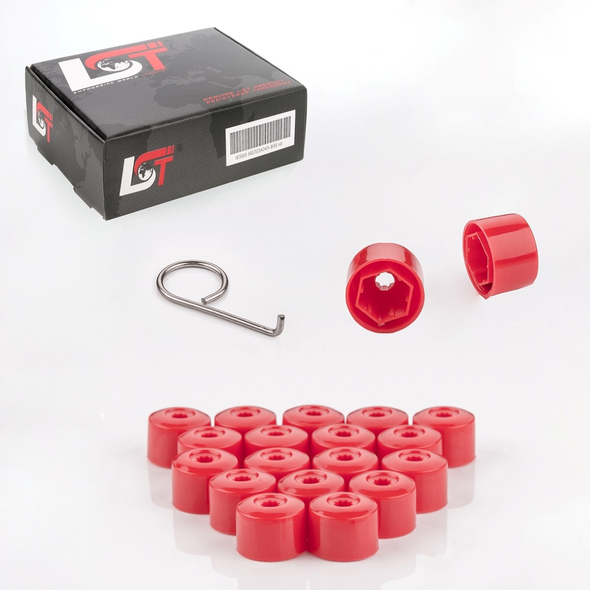 20X Wheel Nut Caps Set Red 17 Mm For ALFA ROMEO