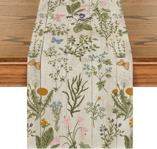Wood Wild Flowers Floral Spring Table Runner,Seasonal Summer