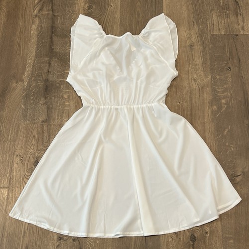 Women's Blooming Jelly Solid White Dress Swimsuit Coverup Size LARGE L NICE - Picture 8 of 11