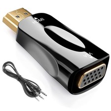 HDMI to VGA Adapter Converter mini, 1080P Male to Female Cord for Computer, D...