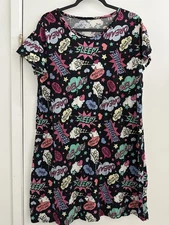 Woman's Flannel Nighty Size L/XL by Secret Treasures with Sleep Slogans