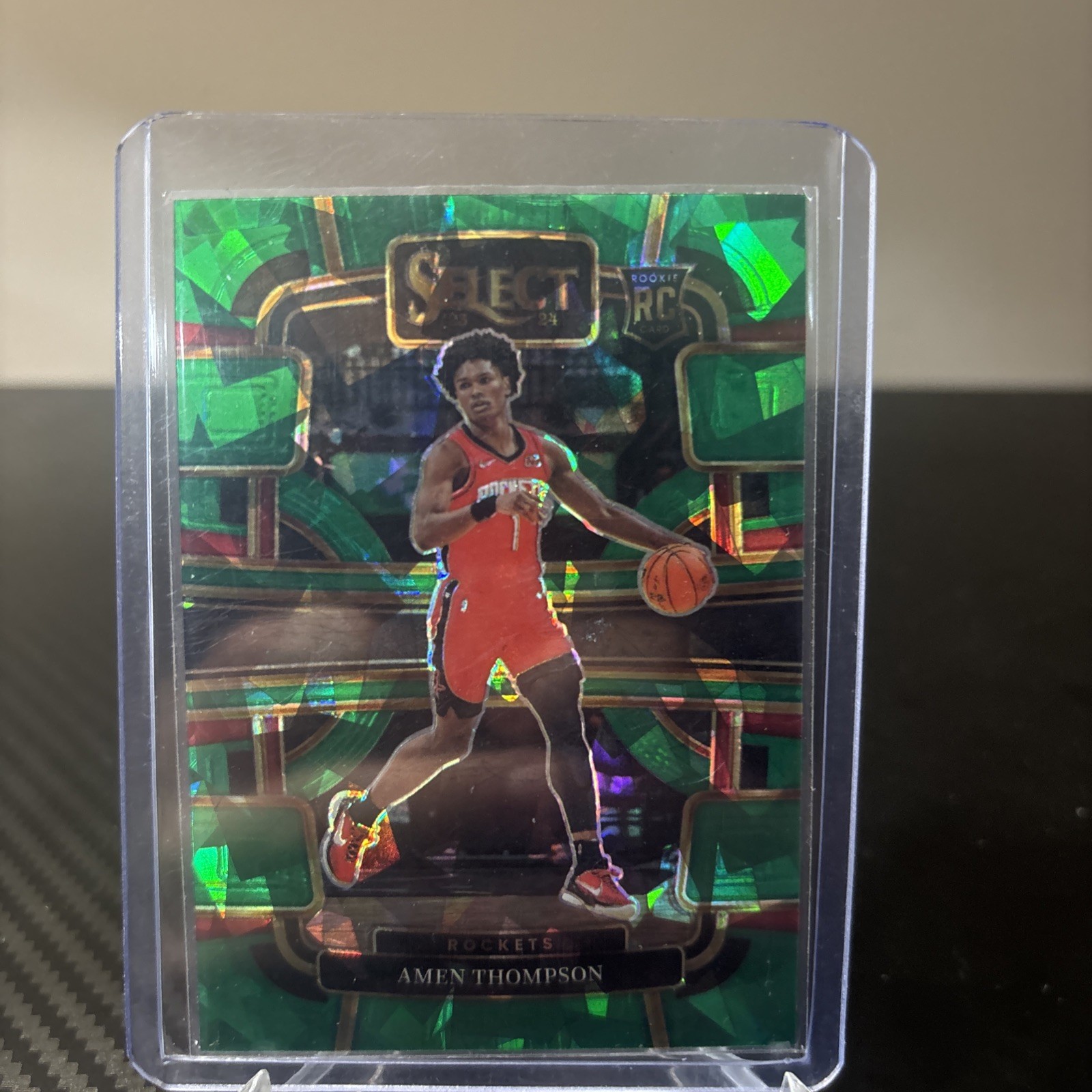 2023-24 Panini Select - Concourse Amen Thompson #96 Green Ice Prizm (RC)