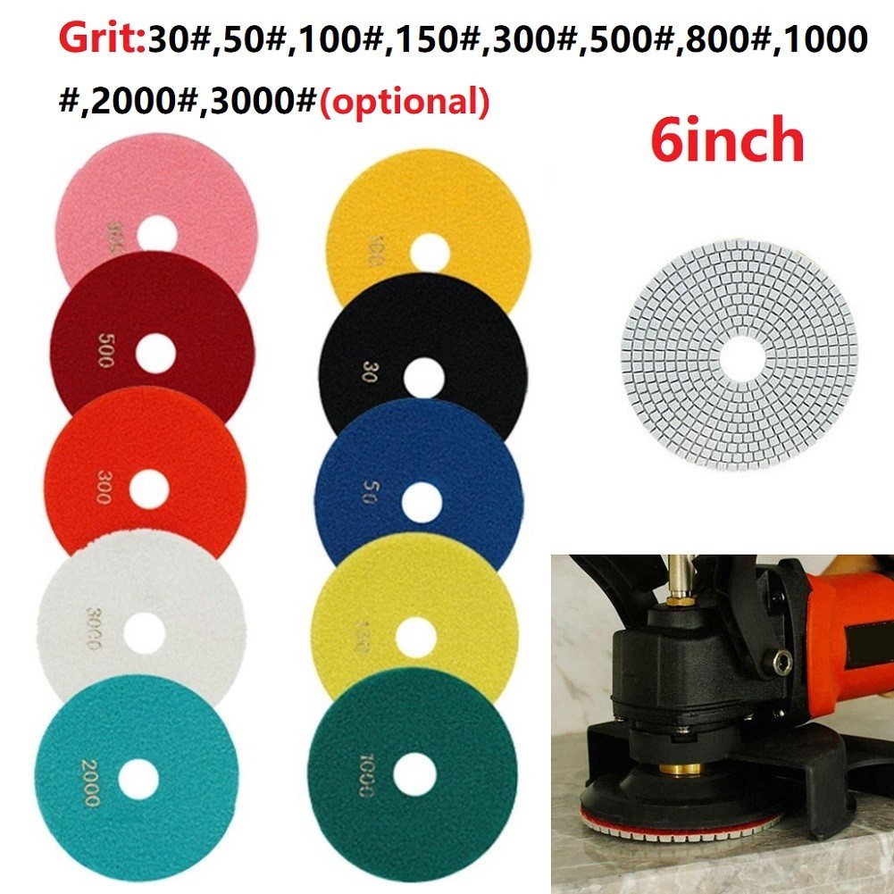 Power Tool Parts Polishing Pad 1pc 150mm Diamond Discs Flexible For Granite
