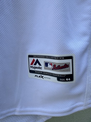 Oakland Athletics Majestic Flex Base Authentic Jersey Size 44 Patches White USED - Picture 2 of 10