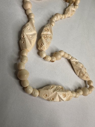Vintage Hand Carved Bovine Nagaland Necklace Folk Art Nepal - Bild 7 von 11