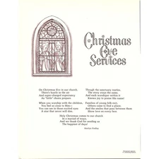 Christmas Eve Services Marilyn Findlay 1970s Poem Retro Kitsch Wall Art SE5