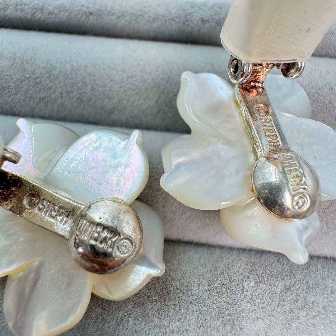 【美品】STEPHEN DWECK 花柄 silver フープピアス 925 Genuine STEPHEN DWECK Flower Earrings Silver 925 Box