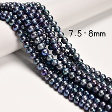 Grade A Peacock Fresh Water Pearl Potato Beads 7.5-8mm 8-9mm 9-10mm 14.5''Strand