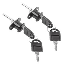 Drawer Lock 2 PCS Black 19mm Keyed Different Zinc Alloy Desk File Cabinet Key