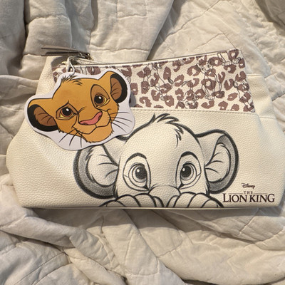 Primark Disney Lion King Simba Medium Cosmetic Bag Zip Pouch Cream Brown
