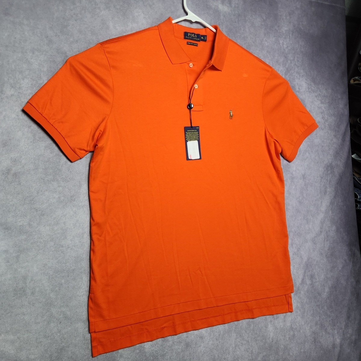 Polo Ralph Lauren Men XL Orange Pima Soft Touch Short Sleeve Polo