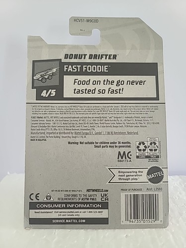 Hot Wheels Donut Drifter FAST FOODIE Series 4/5 Purple New - Picture 3 of 3