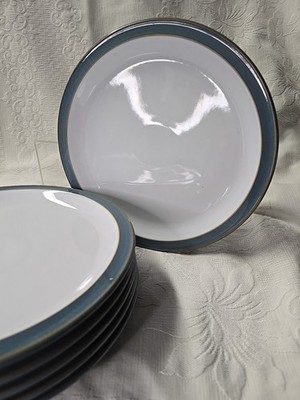 Set Of 6 Blue Coast Azure By Denby - Langley Dinner Plates 10 1/2 