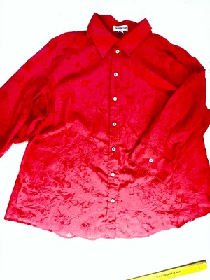 Womens Top Size 3X Button Up Shirt Top Blouse 3/4 Sleeve
