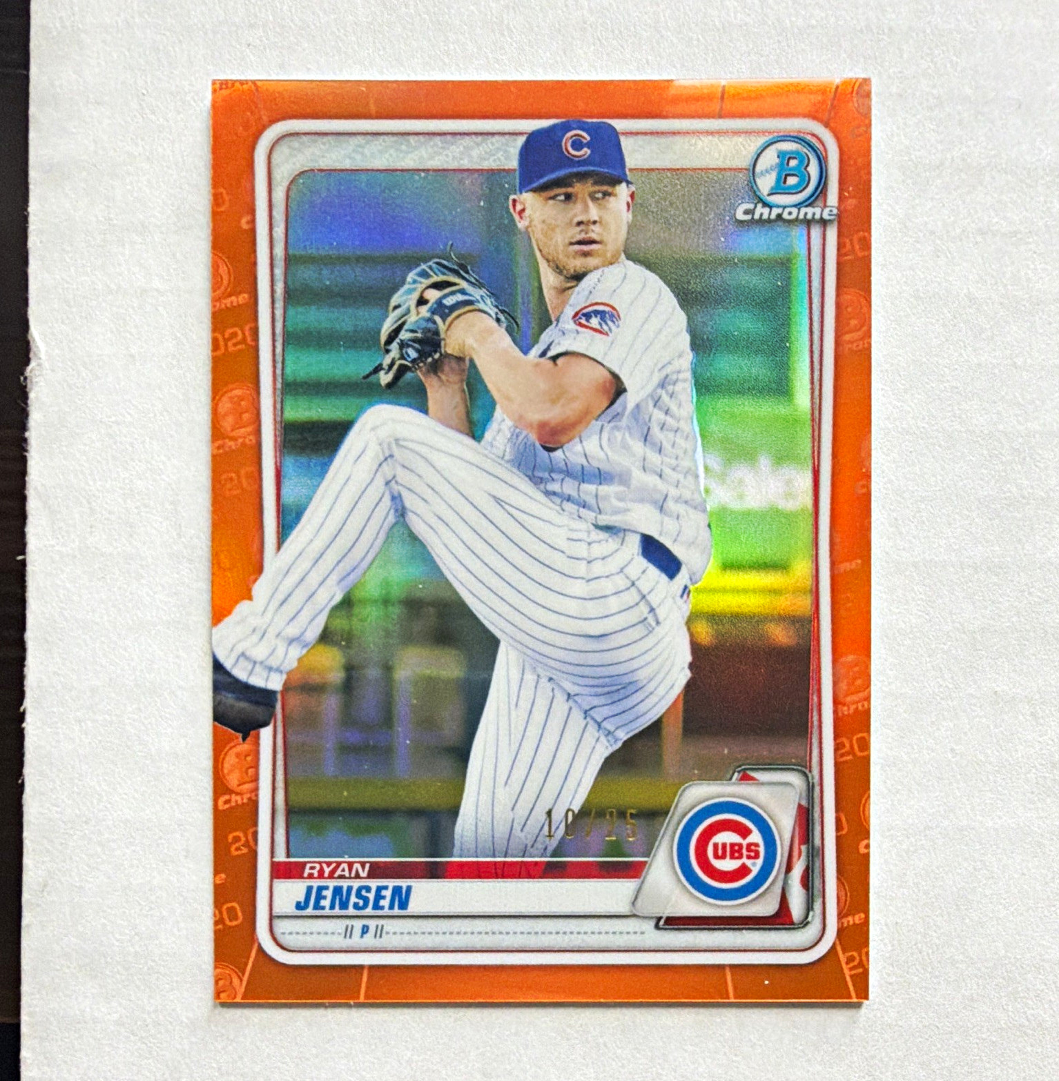 Topps 2020 Bowman Draft Chrome Ryan Jensen Cubs BD-9 Orange Refractor 10/25