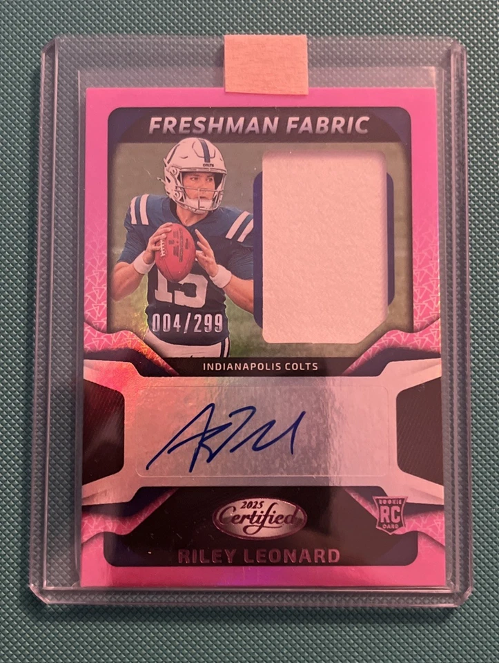 Riley Leonard - 2025 Panini Certified Football - Rookie Patch Auto /299 - Pink - Image 4 of 4