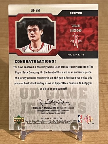 2005-06 Upper Deck UD Game Jerseys Yao Ming #GJ-YM Shanghai Sharks/Houston - Picture 3 of 3