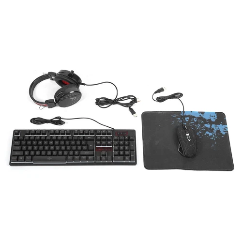3-teiliges Kabelgebundenes Tastatur-Maus-Headset-Set Gaming-Tastatur Mit H KUI