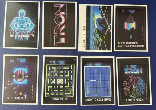 Juego completo de 66 tarjetas y 8 pegatinas TRON (película Disney) Donruss 1981 - Imagen 6 de 8