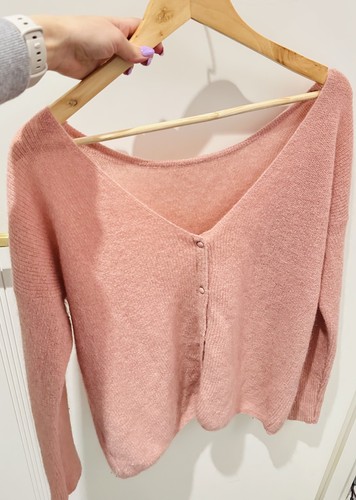 Sezane Strickjacke Ausverkauft! M Medium Rose Rosa Knopfleiste Mohair Alpaka Hellrosa