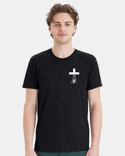 Christian Mens T-shirt "Stand up for what you believe" Black Short Sleeve Shirt - Picture 2 of 3