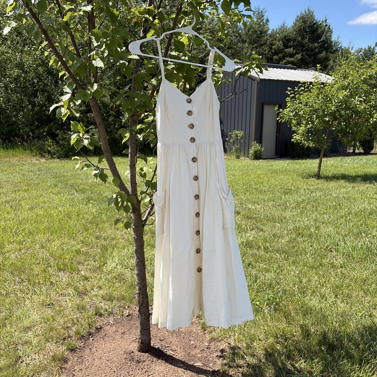 cooperative linen dress Cooperative Emilia A-Line Button-Down Midi Dress