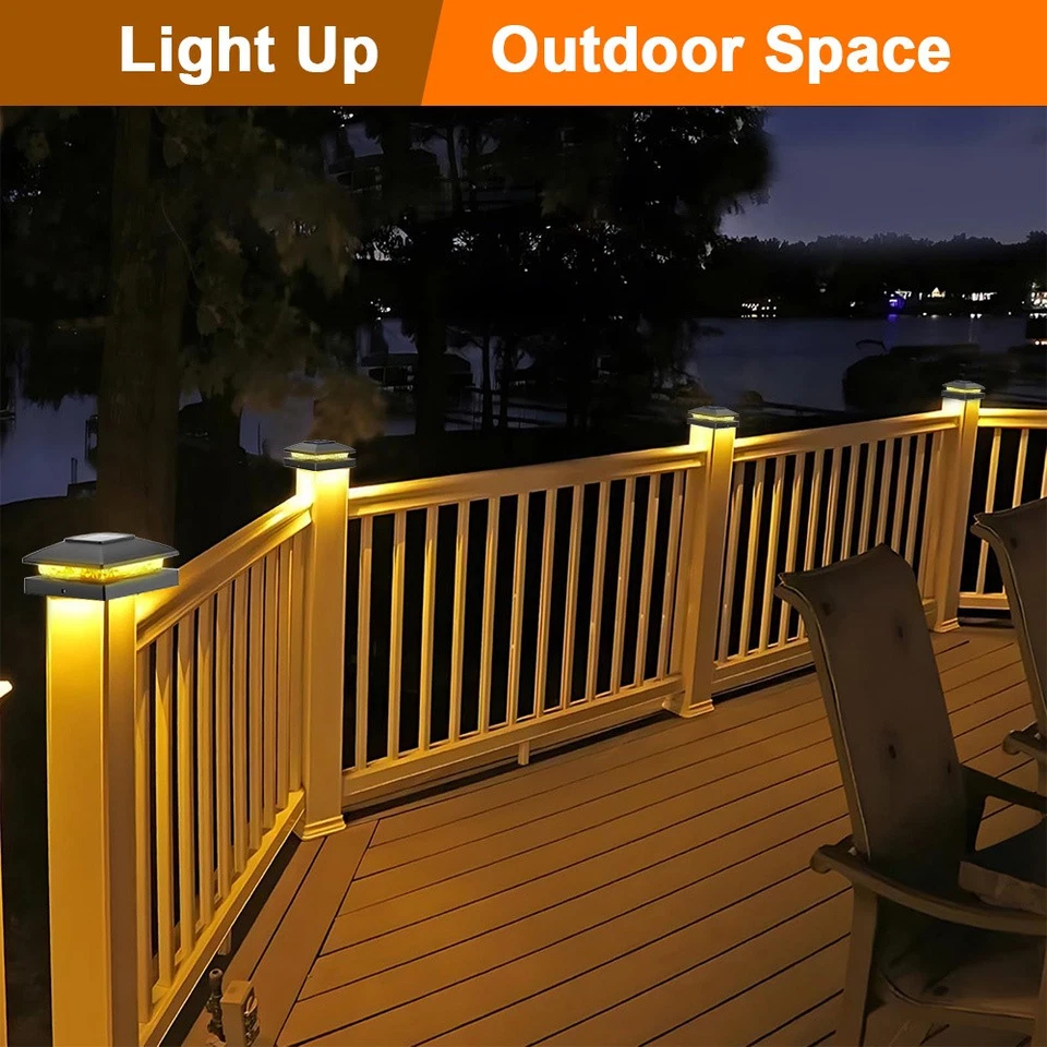 Luz de tapa de poste solar de 6-24 piezas para 4x4 al aire libre impermeable LED para valla de cubierta Foto 4 de 4