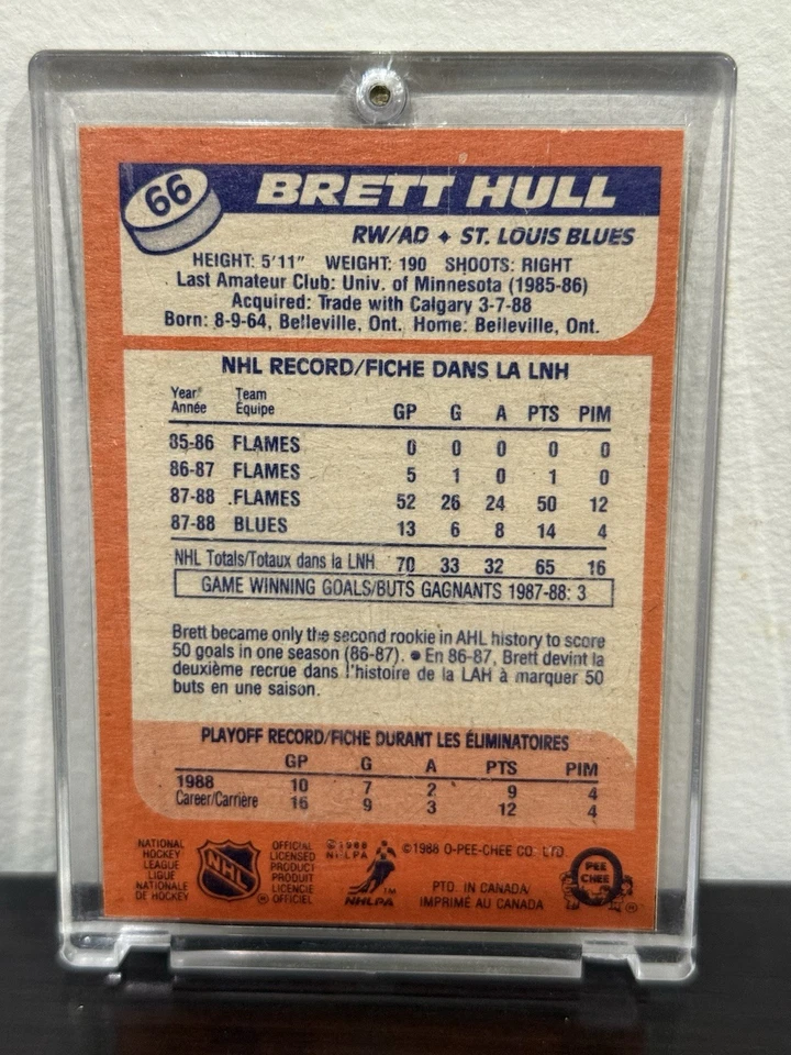 1988-89 O-Pee-Chee OPC RC #66 Brett Hull Rookie Card NR-MINT! St. Louis Blues - Image 3 of 4