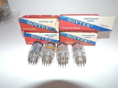 SOVTEK 4x 12AX7WA Vintage Gold/Silver Label un- Tested Electron Tubes NOS