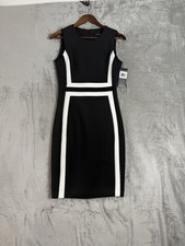 Andrew Marc Dress Black White Colorblock Sleeveless Scuba Career Women’s Size 4