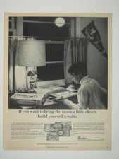 North American Philips Corp Norelco Radio AD1969 Vintage Print MOD Full Moon