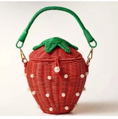 ショルダーバッグ・ポシェット kate spade x Target Embellished Strawberry Basket Bucket Bag Target x Kate Spade Red Pearl Embellished Strawberry Basket