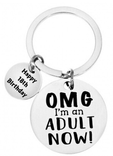 HAPPY 18TH BIRTHDAY SCHLÜSSELANHÄNGER SCHLÜSSELANHÄNGER GEBURTSTAGSGESCHENK OMG IM AN ADULT NOW