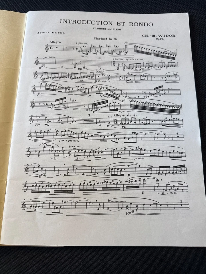 Sixteen Grands Solos De Cobcert for Clarinet & Piano B109 Southern Music Book - Image 3 of 4