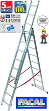 SCALA IN ALLUMINIO TRIPLICE TELESCOPICA FACAL 3 RAMPE X 11 GRADINI MT. 7,06