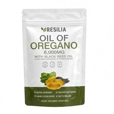Resilia Oil of Oregano 6000mg with Black Seed Oil, 60 Softgels